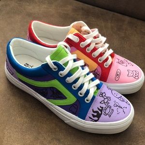 TIME and TRU Sneakers Hand Painted Size 6 New